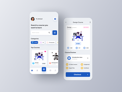 Online Training Course App UI Design