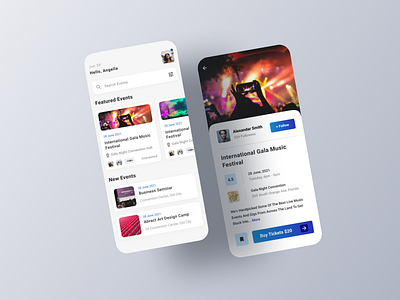 Event Booking App UI Design 3dapp app cards clean colourful dailyui design graphicdesign illustration ios minimal minimalism minimalist mobileui modern trendy ui uiux vibrant webapp