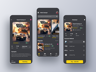 Cinema Booking App UI Design