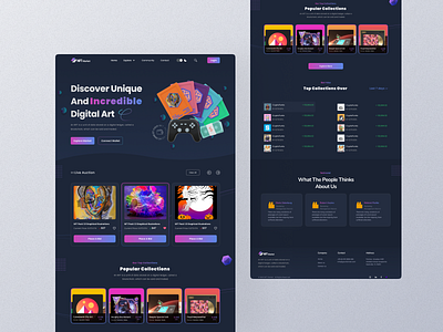 NFT Crypto Market UI Design branding clean crypto cryptoart design ethereum graphicdesign landing landing page minimal minimalist nft ui uidesign user interface webdesign