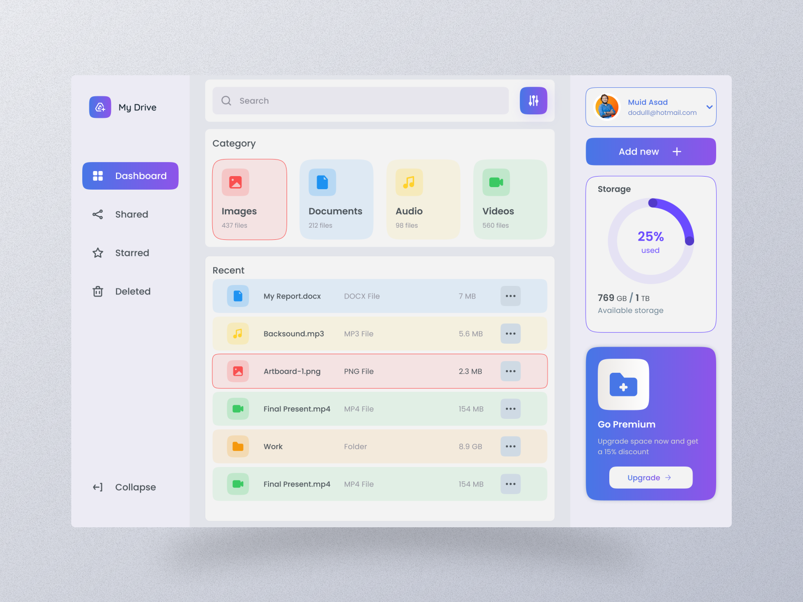 File Manager Dashboard UI Design by ASAD on Dribbble