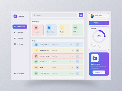 File Manager Dashboard UI Design