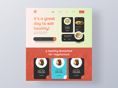 Food Landing Page Clean UI Design