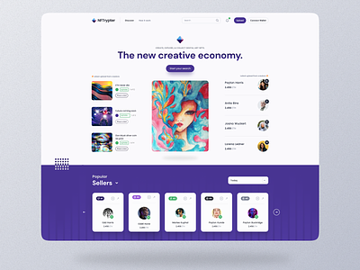 NFT Art Crypto Currency Landing Page UI Design