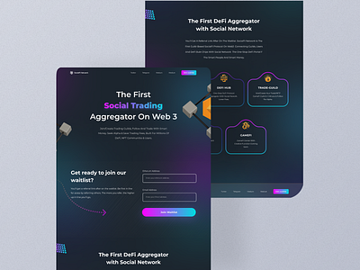 NFT DeFi Crypto Landing Page UI Design blockchain btc clean cool nft crypto cryptoart dark landing page dark website defi defi game ethereum landing page minimal nft nft art nft design nft ui nft web token web design