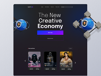 NFT Art Crypto Landing Page UI Design