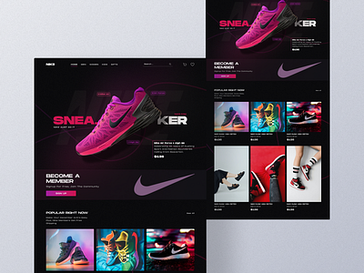 NIKE Shoes Landing Page UI design eccomerce footwear homepage landing page landing page ui marketplace online shopping shoe shoe store shoes sneakers store uidesign vans website website design