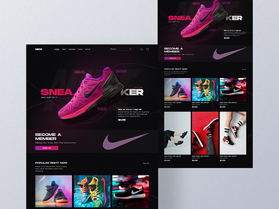 NIKE Shoes Landing Page UI design