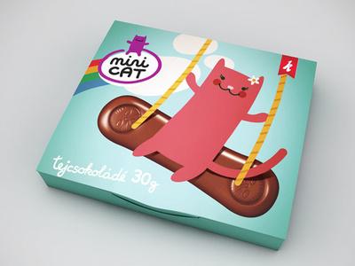 Mini cat chocolat illustration logo packagedesign