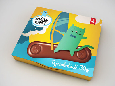 Mini cat chocolat branding illustration logo packagedesign