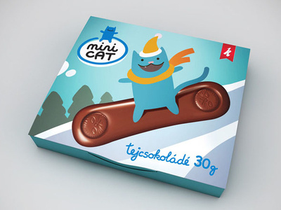 Mini cat chocolat branding illustration logo packagedesign