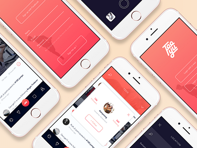 Teeyu app challenges dailyui feed flat interface minimalist popup signup sport ui ux