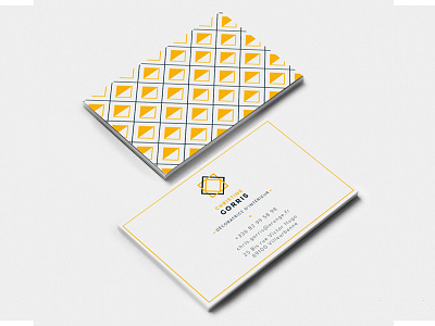 Business Card black decoration pattern white woman yellow