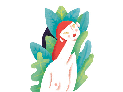 Persephone illustration nude photshop plant woman