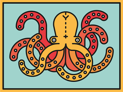 Octopus illustrator line sea