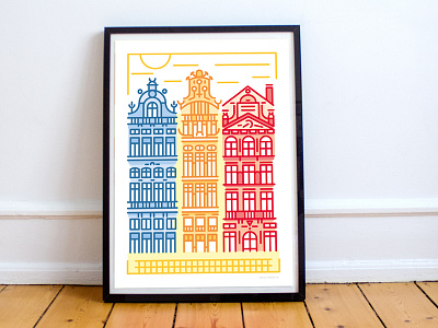 Brussels <3 belgium building city color decoration grand illustration line old pavement place