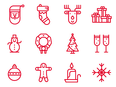 Icons Xmas christmas icons illustrator santa tree