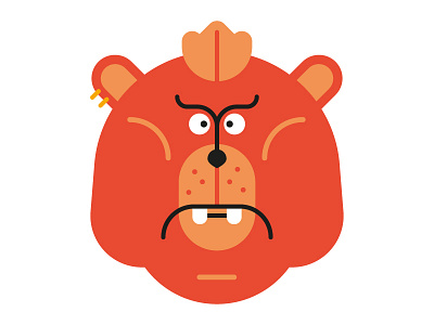 Bear angry bad orange punk