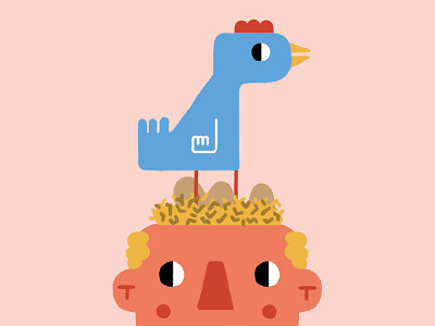 Stupid Hat #3 bird chicken drawing hat illustration