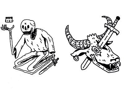 Death death goat illustration medieval scketch tatoo