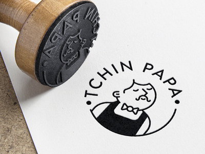 Tchin Papa buffer grocery illustrator logo