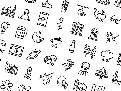 Icon Set Thalys train(+180 icons) beer branding building character europa heart icon iconography icons iconset illustraion logo mark pictogram pictogram set pictograms train trains