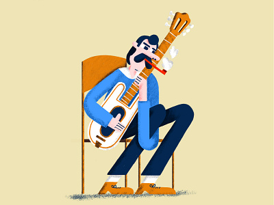 Brassens brassens guitar illustration music musician photoshop smok