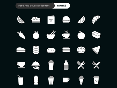 [ $1 ] DuoTone Icon - Food and Beverage Iconset - WHITES