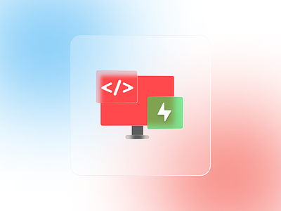 Web Development Icon - Translucent / Glass morphic Style 3d icon web dev