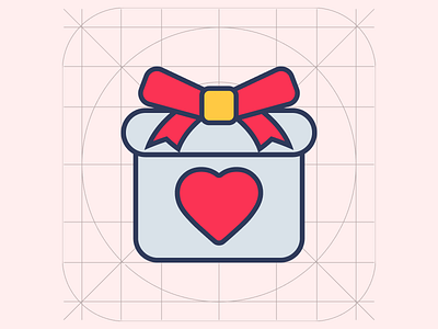 Lovely Gift Box Icon Illustration couple gift love valentine