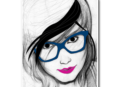 Pencil Sketch Got a Touch of Vector art girl sketch vector