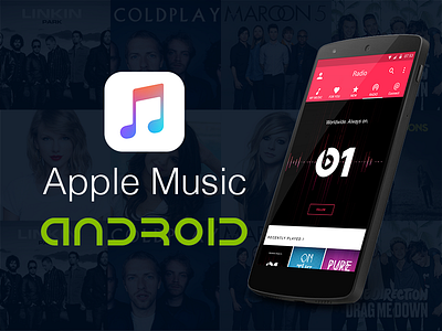 Apple Music for Android | Material Design android apple apple music concept google material material design