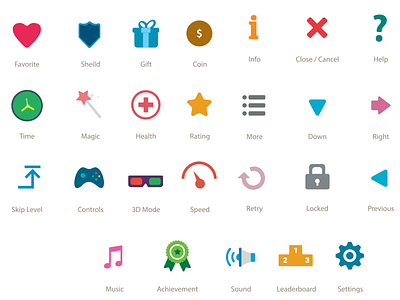 Flat Game UI Buttons/Icons buttons creative download flat game game design icon icons material ui ui button