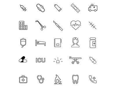 Medical/Heath iconset flat icon health kit heath iconpack icons iconset line icon medical