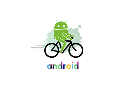 Android On Bike android android app icon android funny android icon android mascot bike