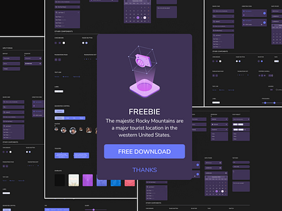 [Freebie] Dark UI StyleGuide - [ Eggplore ] component library dark dark theme design system free free figma free sketch freebie guide guideline library nested reality s illustration styleguide symbol travel typography ui ui kit