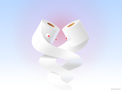 Toilet paper love character illustration