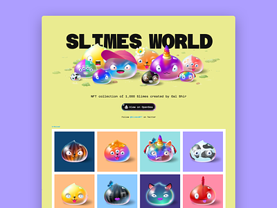 Slimes World Website illustration ui web web design