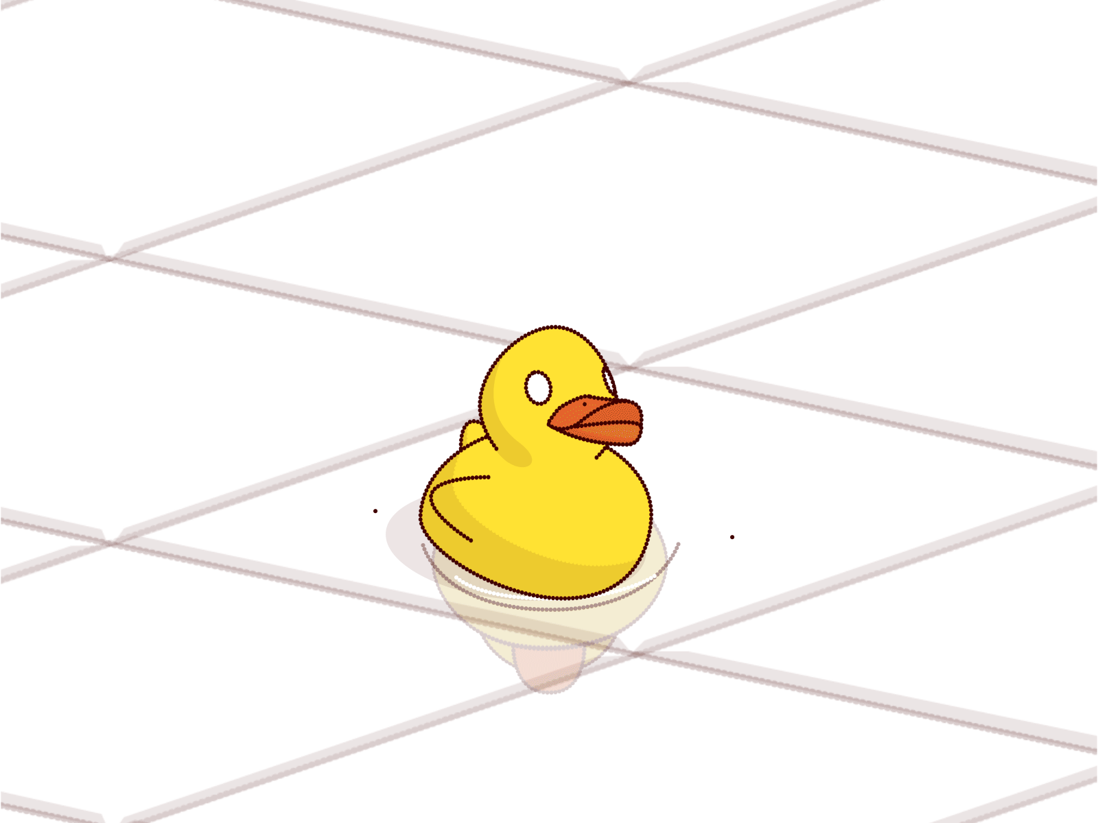Rubber Duck on the Bathroom Floor animation branding character illustration