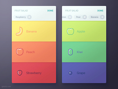 Fruit Salad App app interface mobile ui ux