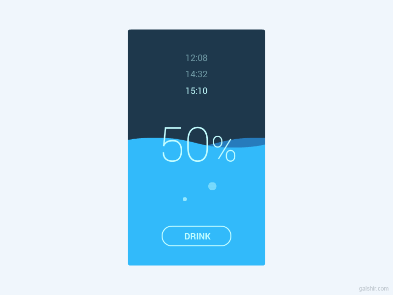 Water Tracker animation app gif interaction mobile ui ux water