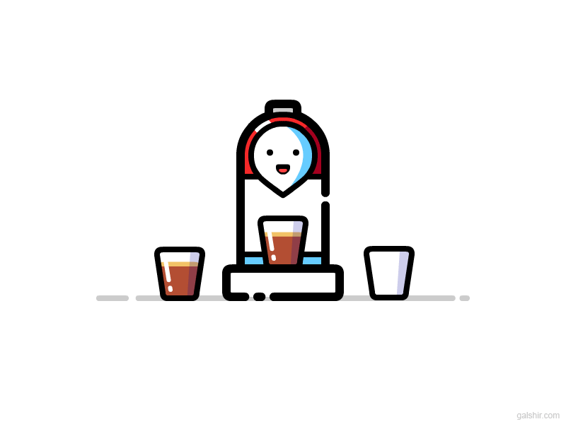Coffee Machine animation character coffee cute glass kitchen machine maker