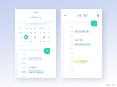 Calendar App app calendar interface mobile ui ux