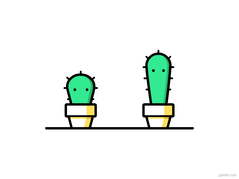 Cacti animation bubble cactus character couple cute icon plant plants pop soup