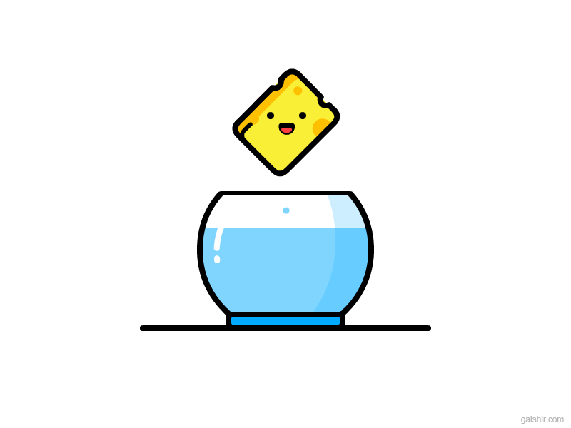 Sponge animation character cute happy jump splash sponge water