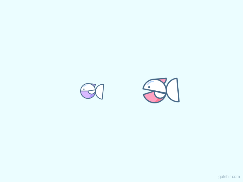 Fish animation eat fish ocean sea