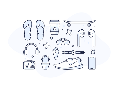 Stuff Icons icons illustrations lemonade set stuff