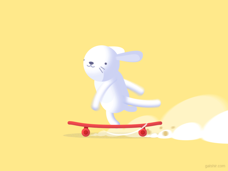 Bunny Skater animation bunny cute fast motion rabbit skateboard skating