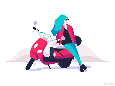 Evening Ride bike illustration motor motorcycle ride rider vehicle