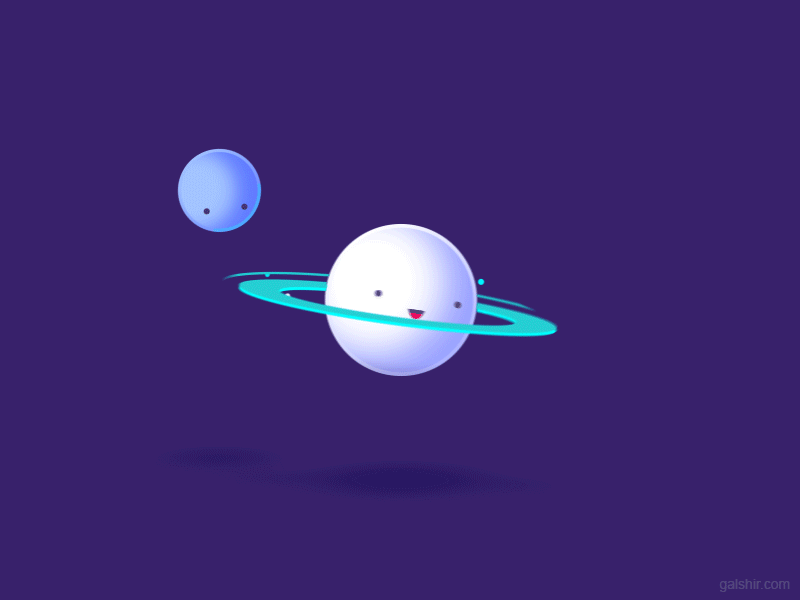 Saturn Hula Hooping animation character circle galaxy hula hoop loop motion planet round saturn space